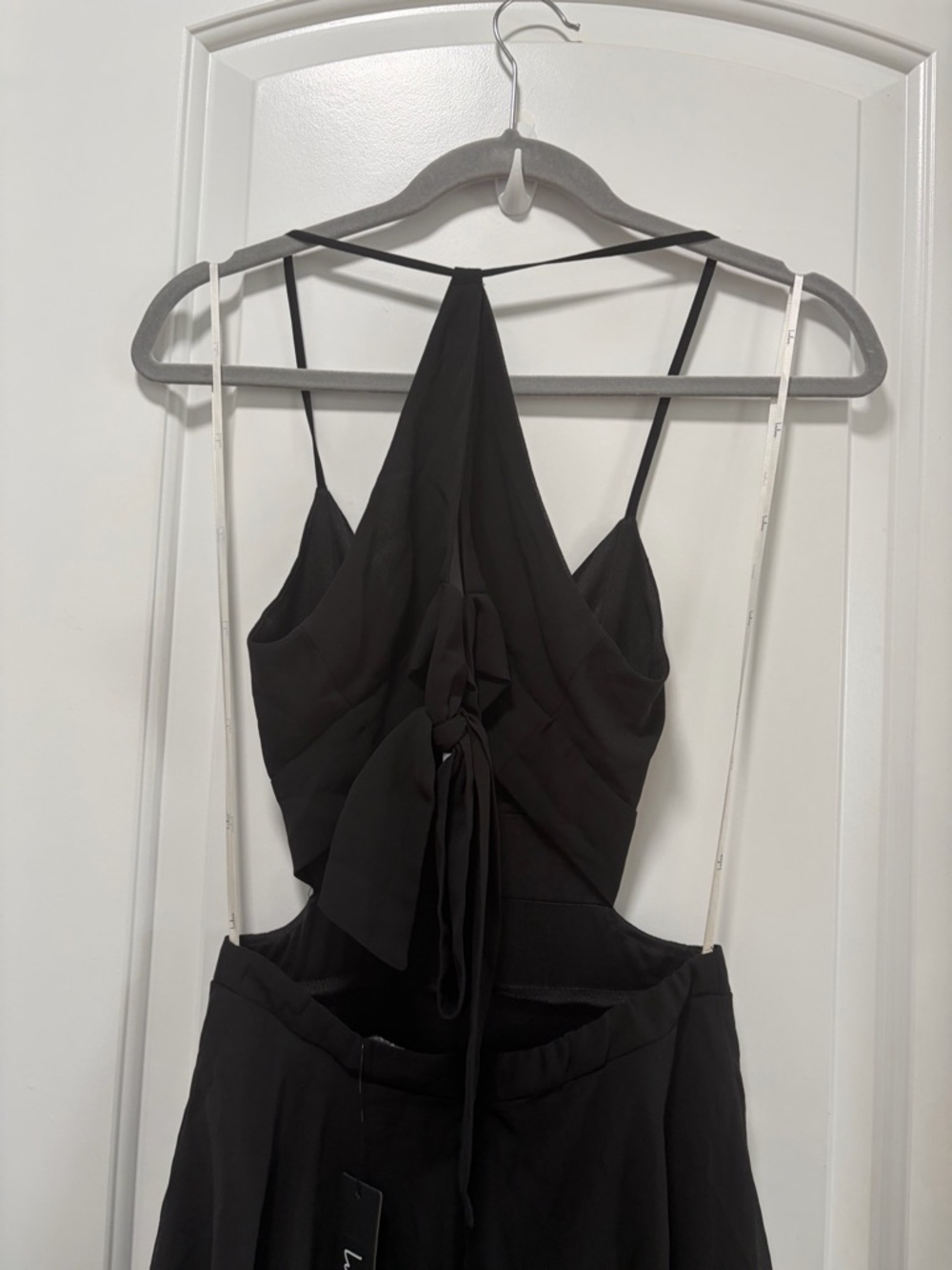 Lulus Tier and Now NWT size Small Black Tie-Back Tiered Maxi Dress - Picture 7 of 13